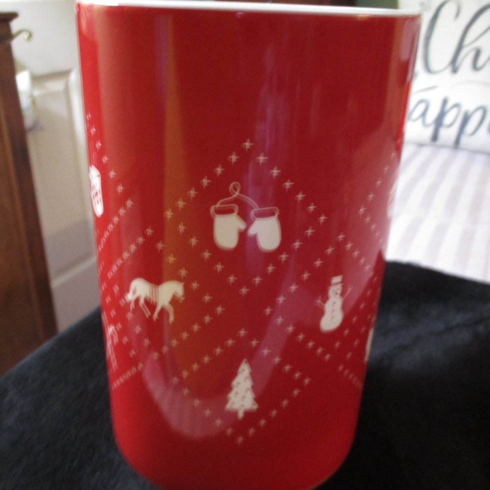 Ceramic Christmas Holiday Harry & David Utensil Holder/Vase